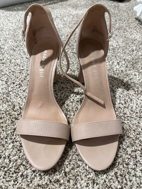 Madden Girl Blush Nude Open-Toe Ankle Strap Heels
